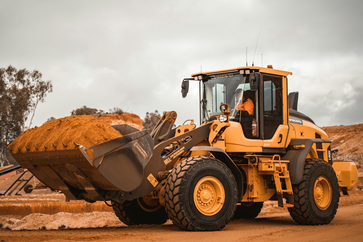 Heavy equipment loader in the field